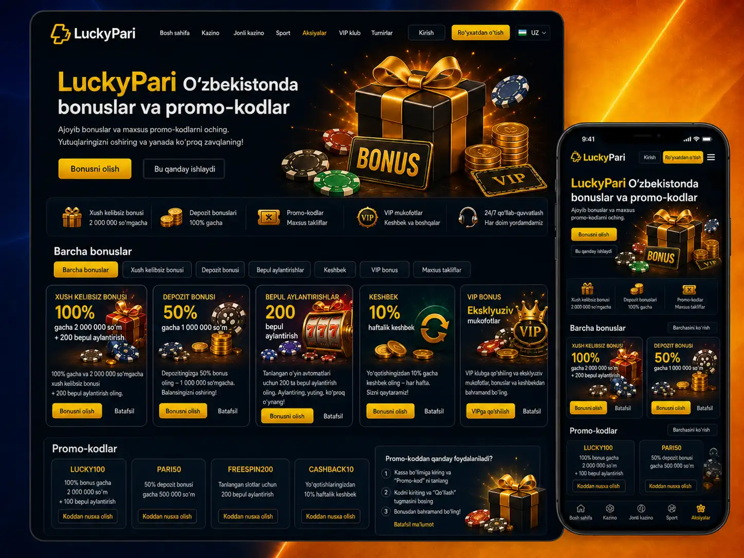 Bonuslar, Promokodlar Va Real Foyda